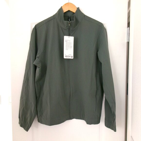 lululemon athletica Other - New Men's Lululemon ZEROED IN TRACK JACKET M Grey Sage Willow Leaf Green Grey